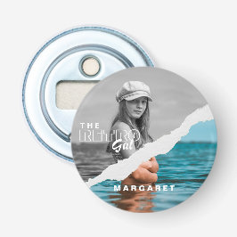 レトロスタイリッシュブラック&ホワイトポートレートフォトディスプレイ 栓抜き