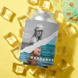 レトロスタイリッシュブラック&ホワイトポートレートフォトディスプレイ 缶クーラー