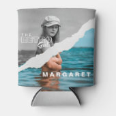 レトロスタイリッシュブラック&ホワイトポートレートフォトディスプレイ 缶クーラー (正面)