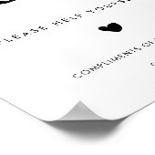 レトロスタイリッシュブラック&ホワイトレディースバスルームのサイン ポスター (角)