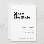 レトロスタイリッシュブラック&ホワイト写真 セーブザデート (正面)