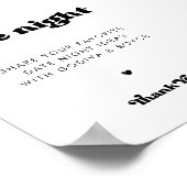 レトロスタイリッシュブラック&ホワイト日付ナイトアイディア標識 ポスター (角)