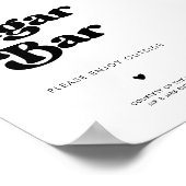 レトロスタイリッシュブラック&ホワイト結婚の葉巻バー標識 ポスター (角)