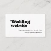 レトロスタイリッシュブラック&ホワイト結婚ウェブサイト エンクロージャーカード (正面)