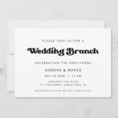 レトロスタイリッシュブラック&ホワイト結婚ズブランチ 招待状 (正面)