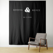 レトロスタイリッシュブラック&ホワイト結婚ズ タペストリー (インサイチュ)