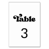 レトロスタイリッシュブラック&ホワイト結婚ズ テーブルナンバー (正面)