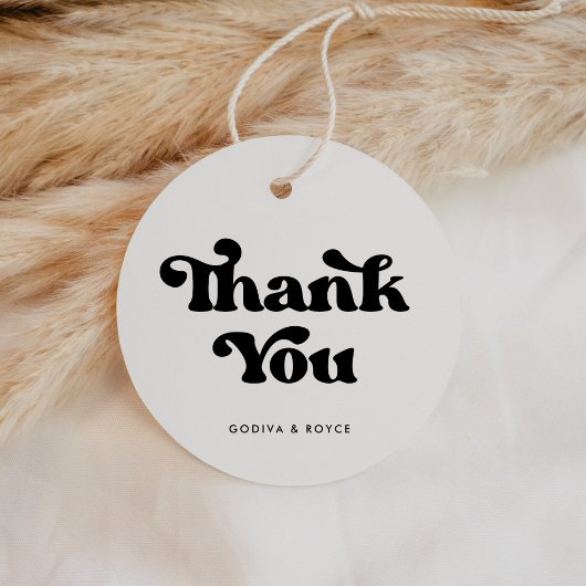 レトロスタイリッシュブラック&ホワイト結婚ズ フェイバータグ