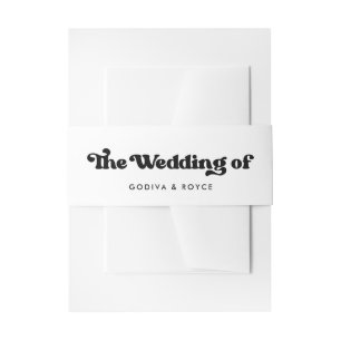 レトロスタイリッシュブラック&ホワイト結婚ズ 招待状ベリーバンド