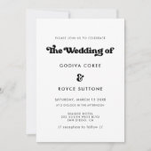 レトロスタイリッシュブラック&ホワイト結婚ズ 招待状 (正面)