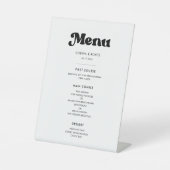レトロスタイリッシュブラック&ホワイト結婚メニュー 台座サイン (正面)