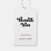 レトロスタイリッシュブラック&ホワイト結婚式の引き出物バッグ ギフトタグ (正面)