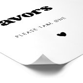 レトロスタイリッシュブラック&ホワイト結婚式の引き出物標識 ポスター (角)