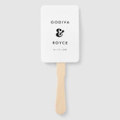 レトロスタイリッシュブラック&ホワイト結婚式 ハンドファン (正面)