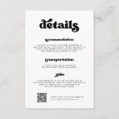 レトロスタイリッシュブラック&ホワイト詳細QRコード エンクロージャーカード (正面)