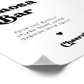 レトロスタイリッシュブラック&ホワイトMimosaバー標識 ポスター (角)