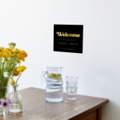 レトロスタイリッシュブラック&金ゴールドへようこそ私た結婚ちの 箔ポスター (レイダウン (キッチン))