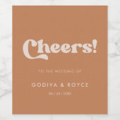 レトロスタイリッシュブ茶結婚糖 ワインラベル (シングルラベル)