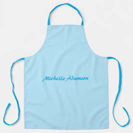 レトロスタイリッシュプエレガントラインスカイブルーホワイト エプロン