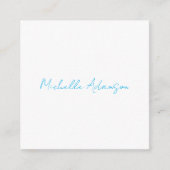 レトロスタイリッシュプエレガントラインスカイブルーホワイト エンクロージャーカード (正面)