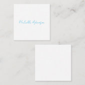 レトロスタイリッシュプエレガントラインスカイブルーホワイト エンクロージャーカード (正面/裏面)