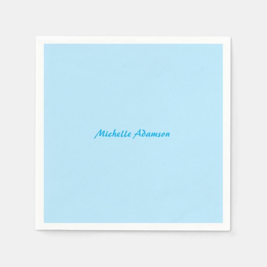 レトロスタイリッシュプエレガントラインスカイブルーホワイト スタンダードカクテルナプキン (正面)