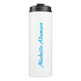 レトロスタイリッシュプエレガントラインスカイブルーホワイト タンブラー