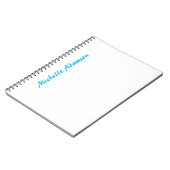 レトロスタイリッシュプエレガントラインスカイブルーホワイト ノートブック (左側)