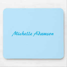 レトロスタイリッシュプエレガントラインスカイブルーホワイト マウスパッド