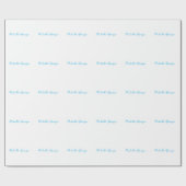 レトロスタイリッシュプエレガントラインスカイブルーホワイト ラッピングペーパー (フラット)