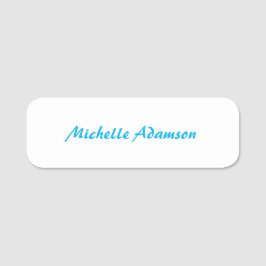 レトロスタイリッシュプエレガントラインスカイブルーホワイト 名札