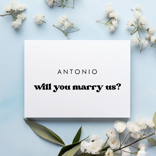 レトロスタイリッシュプロポーザル・カードを結婚する 招待状