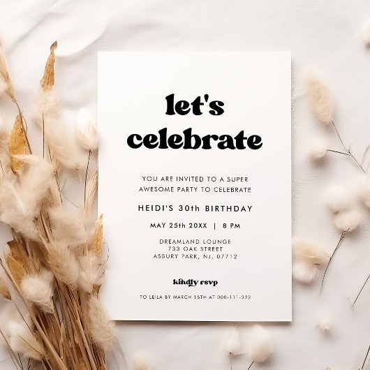 レトロスタイリッシュレッズ祝誕生日 招待状