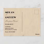 レトロスタイリッシュヴィンテージ結婚写真 ポストカード (裏面)