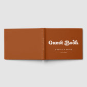 レトロスタイリッシュー焦げオレンジ結婚色 ゲストブック (全面)