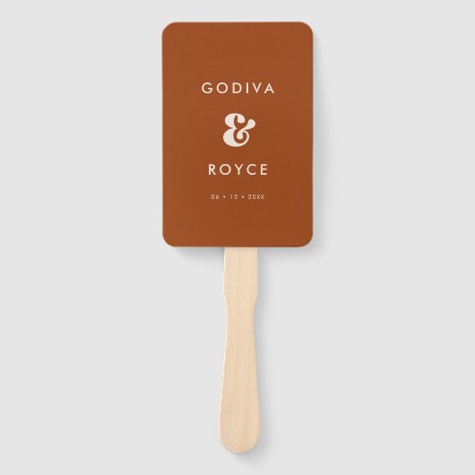 レトロスタイリッシュー焼きオレンジの結婚式 ハンドファン (正面)