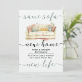 レトロスタイリッシュ同じソファ新しいホームフローラ水色 案内状 (スタンド正面)