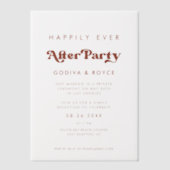 レトロスタイリッシュ後ずっと楽しくパーティー ベラム紙招待状 (正面)