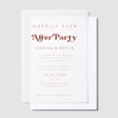 レトロスタイリッシュ後ずっと楽しくパーティー ベラム紙招待状 (オフセット)