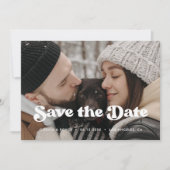 レトロスタイリッシュ日付のフォトカードの保存 案内状 (正面)