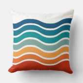 レトロスタイリッシュ波形ストライプパターン クッション (正面)
