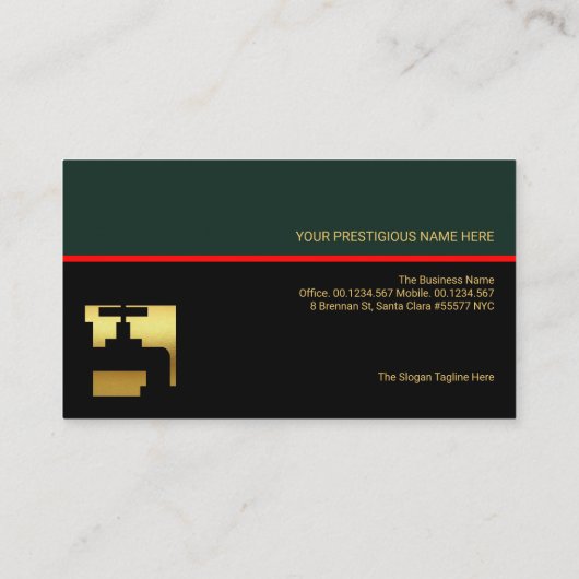 レトロスタイリッシュ画層赤線配管配管配管配管配管配管配管 名刺 (裏面)