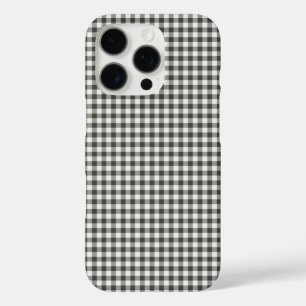 レトロスタイリッシュ白黒ギンガムプレイドパターン iPhone 16 PROケース