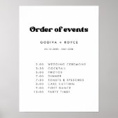 レトロスタイリッシュ結婚イベント順序 ポスター (正面)