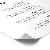 レトロスタイリッシュ結婚デザートバー標識 ポスター (角)