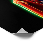 レトロスタイリッシュ鮮やかネオン照明付き女性のカーボーイ ポスター (角)