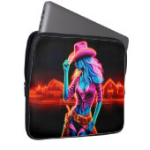 レトロスタイリッシュ鮮やかネオン照明付き女性のカーボーイ ラップトップスリーブ (正面右)