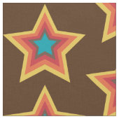 レトロスタイリッシュ70年代の星型織物 ファブリック (クローズアップ)