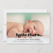 レトロスタイリッシュHello Thereベビー写真誕生 案内状 (正面)