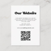 レトロスタイリッシュQRコード結婚のウェブサイト エンクロージャーカード (正面)